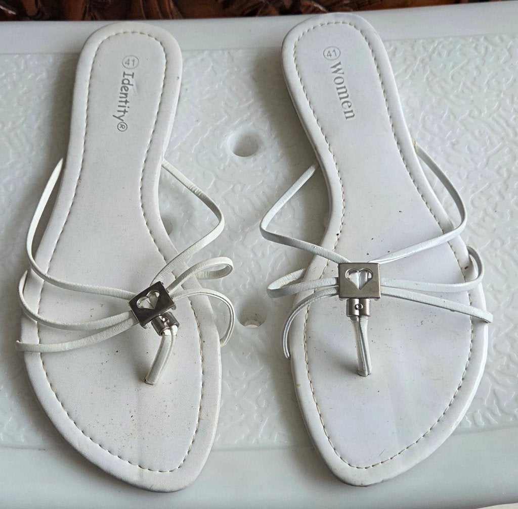 Zgn dames sandalen, mt 41, wit, Wit, Zo goed als nieuw, Sandalen of Muiltjes, Ophalen of Verzenden