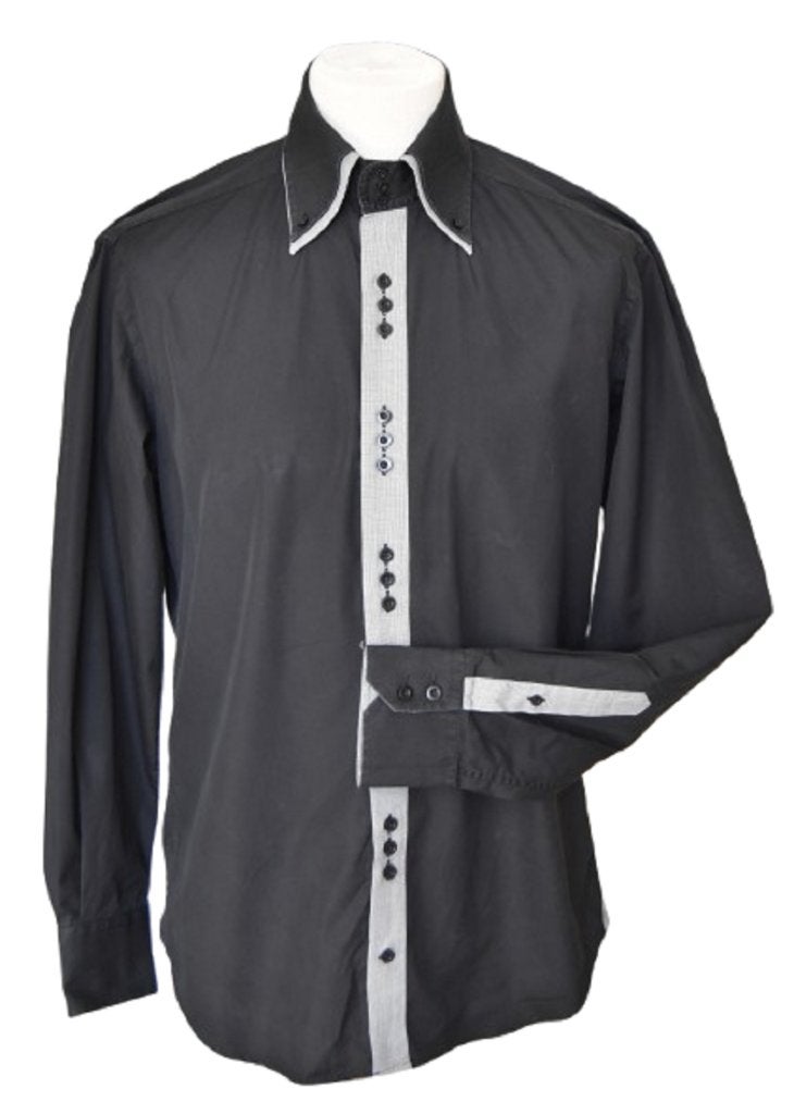 Cavallaro overhemd, shirt zwart/grijs, Mt. 42 / L, Kleding | Heren, Verzenden, Zwart, Zo goed als nieuw, Halswijdte 41/42 (L)