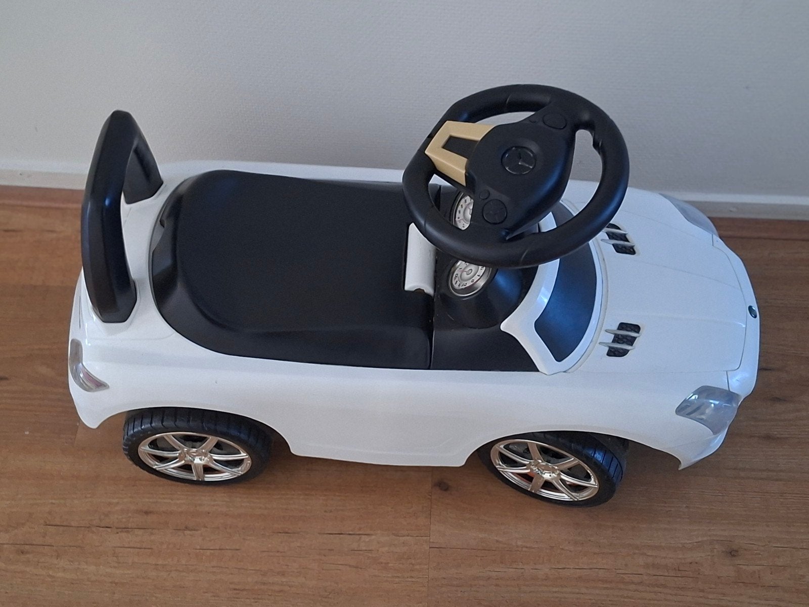 Witte Mercedes-Benz SLS AMG Loopauto – Met Muziek & Nieuwe B, Ophalen, Gebruikt, Loopvoertuig