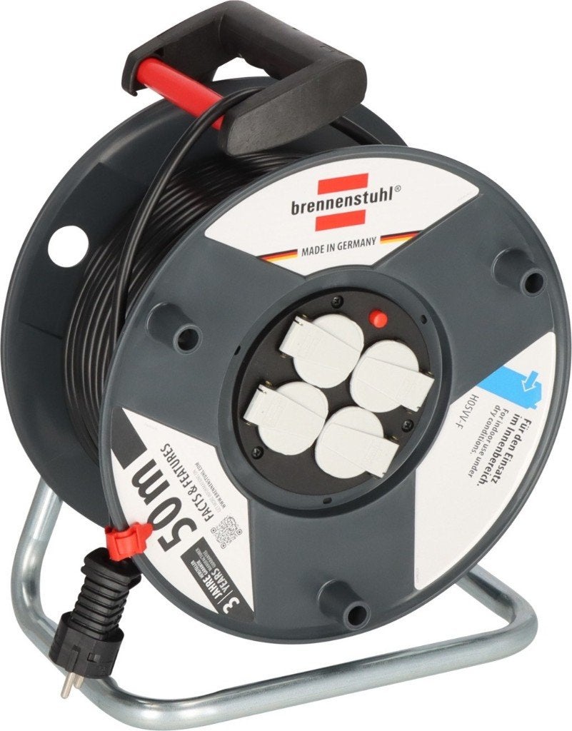 Kabelhaspel 50 meter 4V 3x1,5mm² H05VV-F, Verzenden, Nieuw
