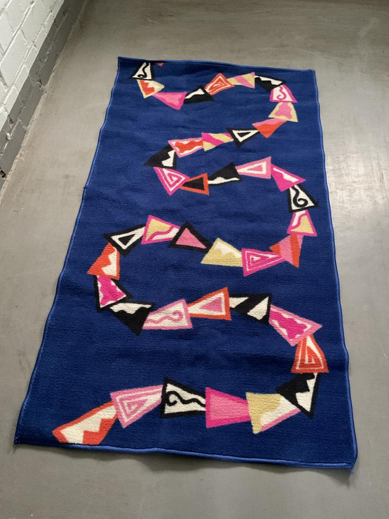 Vloerkleed blauw IKEA meerkleurig, kinderkamer, Ophalen, 100 tot 150 cm, Blauw, 50 tot 100 cm