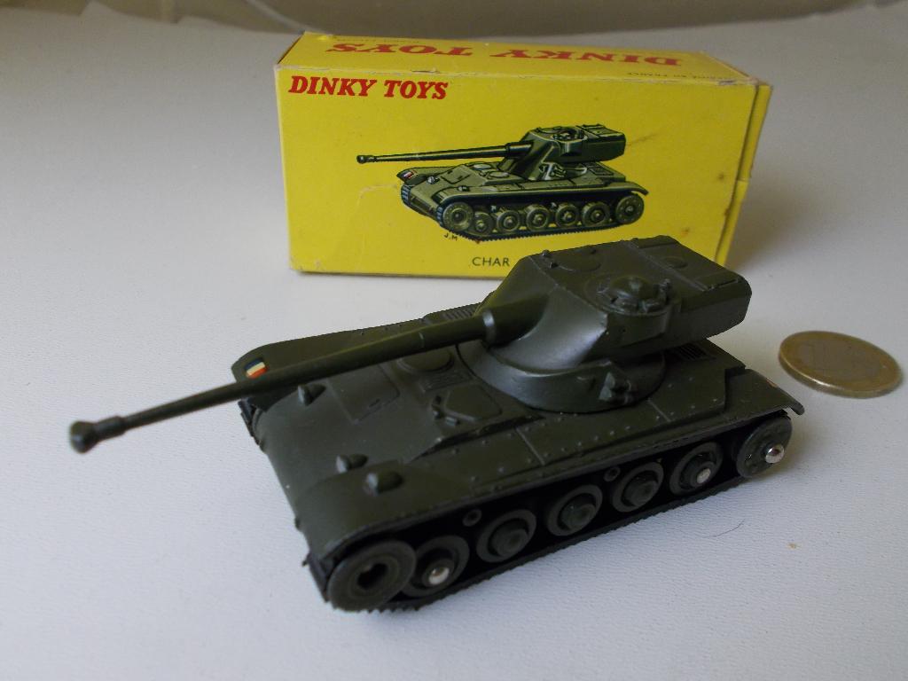 1958 Dinky Toys 80C CHAR AMX 13 TON TANK + ORIG. DOOSJE (-F), Ophalen of Verzenden, Zo goed als nieuw, Overige typen, Dinky Toys