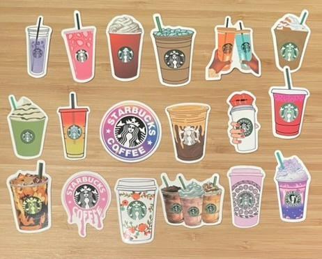 Starbucks beker thema stickers, Verzenden, Nieuw, Meerdere stickers