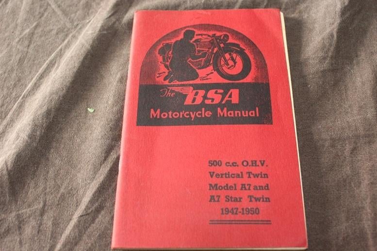 BSA A7 1947-1950 500cc OHV motorcycle owner's manual, Motoren, Ophalen of Verzenden, Overige merken