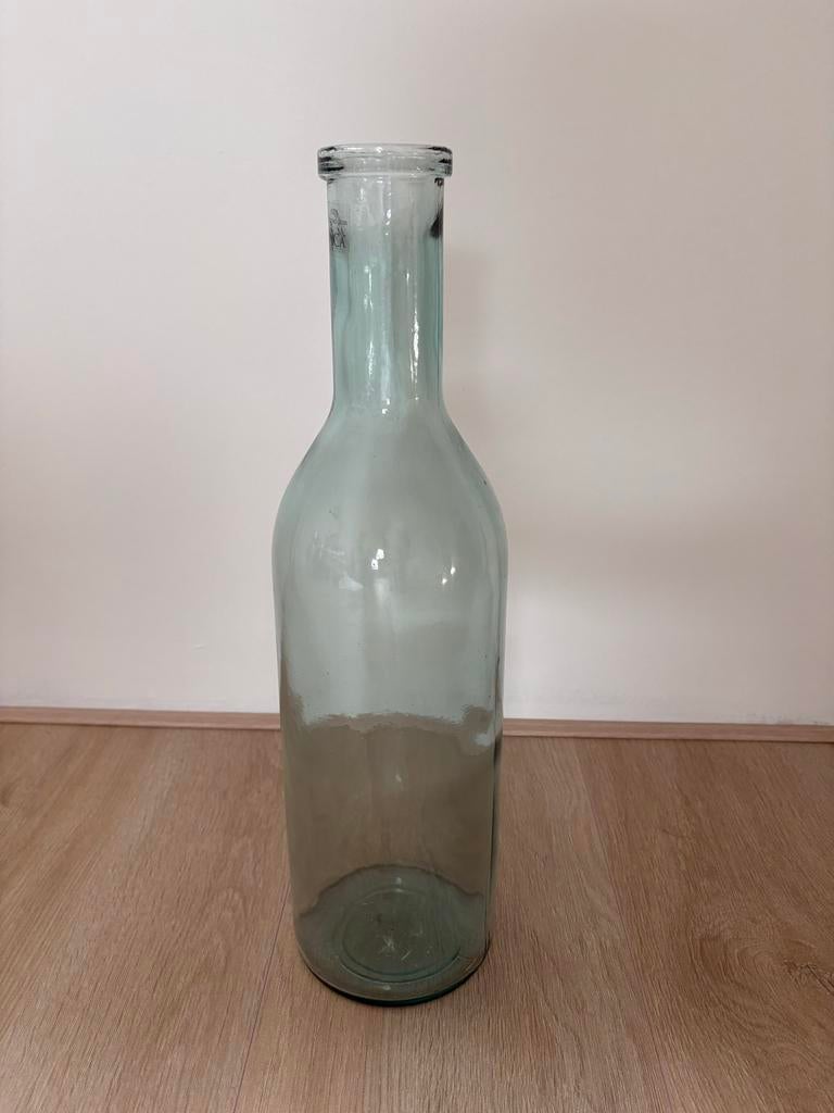 Glazen vaas 50x15 cm, 50 tot 75 cm, Blauw, Ophalen of Verzenden, Glas