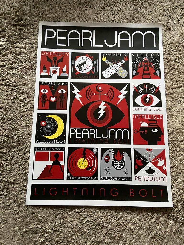 Pearl Jam - Lightning Bolt Album Poster, Verzamelen, Posters, Rechthoekig Staand, Ophalen of Verzenden, Zo goed als nieuw, A1 t/m A3