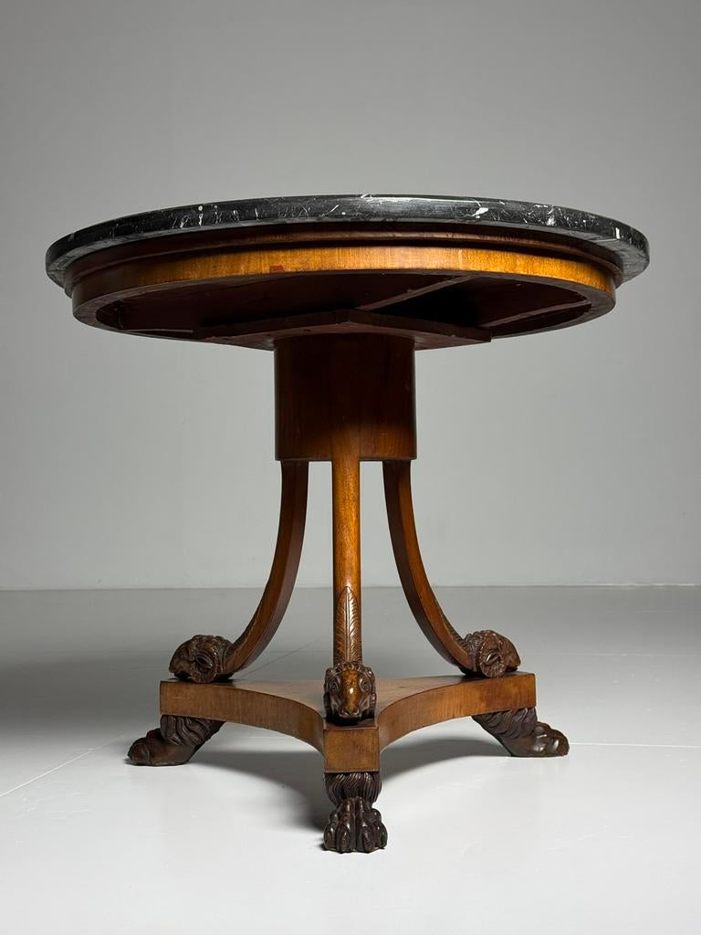 Tripod table mahonie 19e eeuw marmer ingelegd blad, Antiek en Kunst, Antiek | Meubels | Tafels, Ophalen