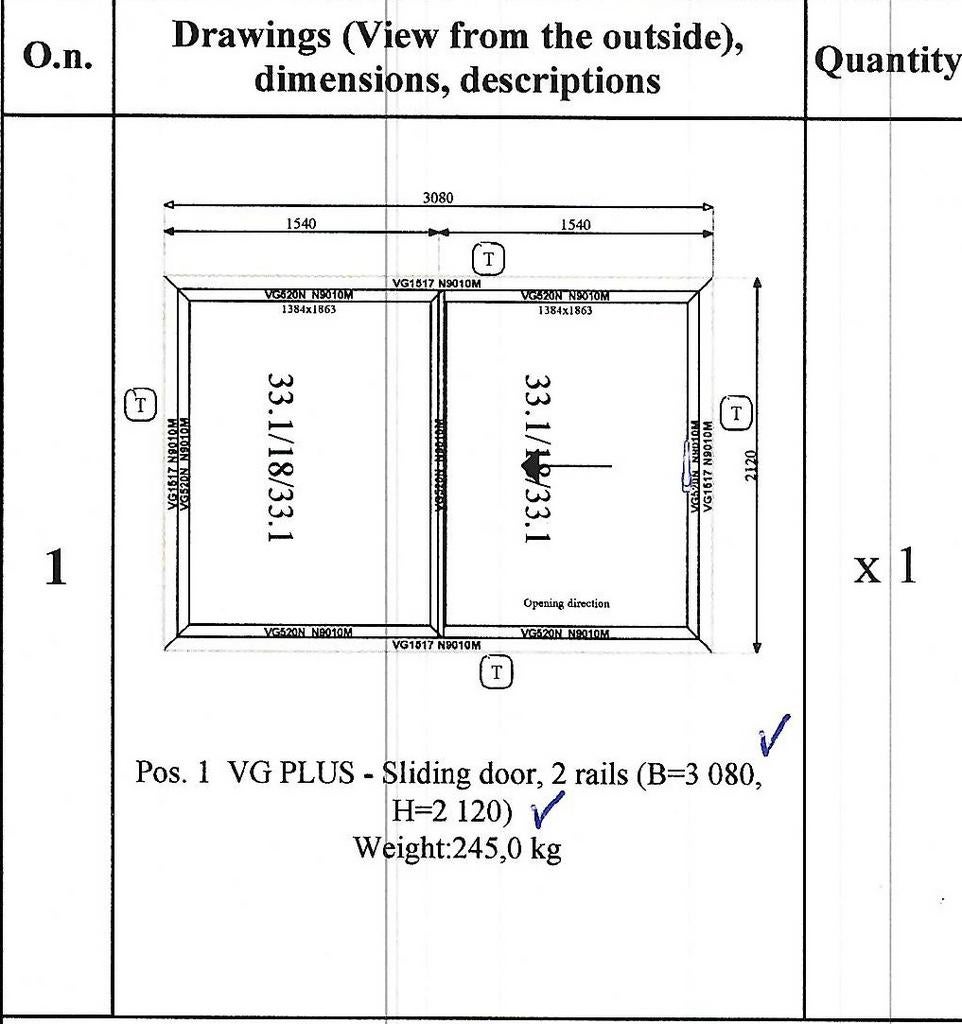 Aluminium schuifpui zonder glas, Doe-het-zelf en Verbouw, Kozijnen en Schuifpuien, Ophalen, 225 cm of meer, Aluminium, Zo goed als nieuw