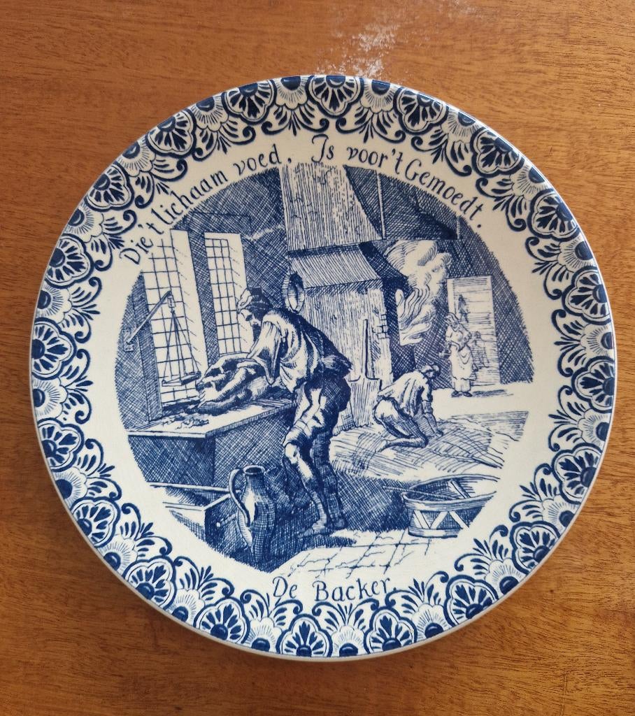 Jan Luyken Delfts Blauw bord, Antiek en Kunst, Ophalen of Verzenden