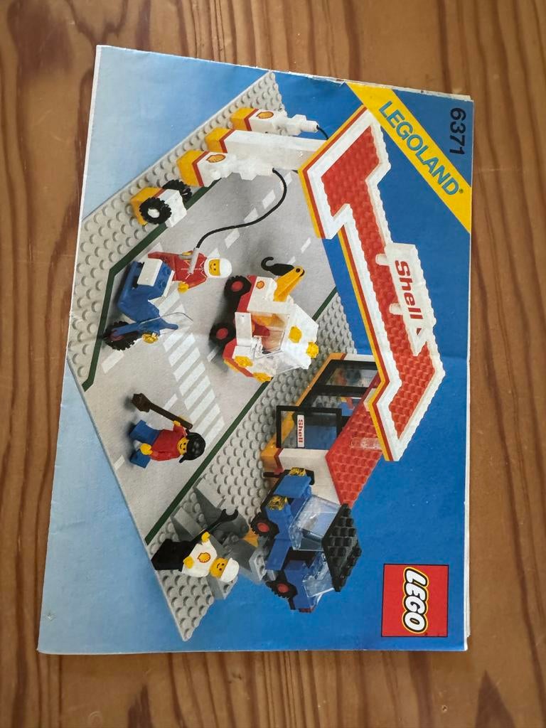 Vintage LEGO Legoland Shell Tankstation 6371, Ophalen of Verzenden, Gebruikt, Complete set, Lego