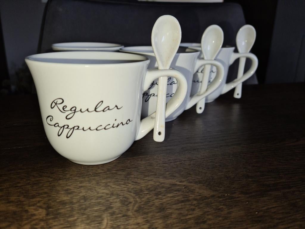 Riviera Maison mokjes met lepel, Ophalen of Verzenden, Zo goed als nieuw, Overige typen