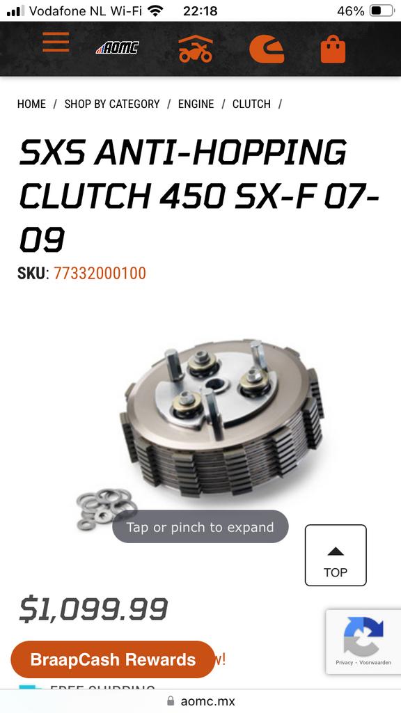 KTM SX-F 450/505 parts! Akrapovic slipper clutch, Ophalen of Verzenden, Gebruikt