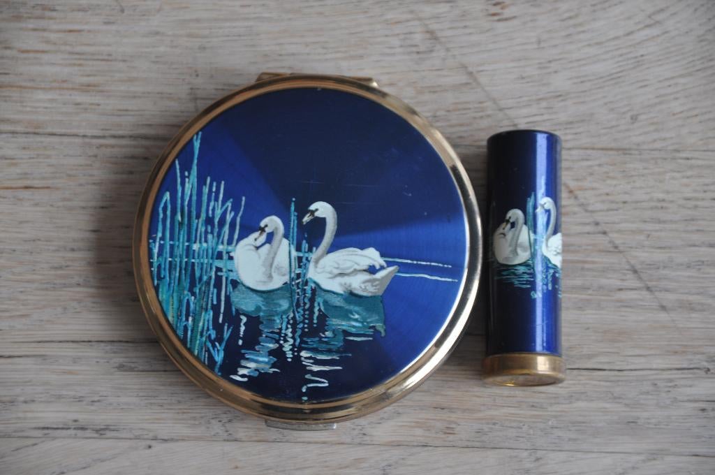 Stratton  Poederdoos  +  Lipstick  -  Vintage, Sieraden, Tassen en Uiterlijk, Uiterlijk | Cosmetica en Make-up, Nieuw, Ophalen of Verzenden