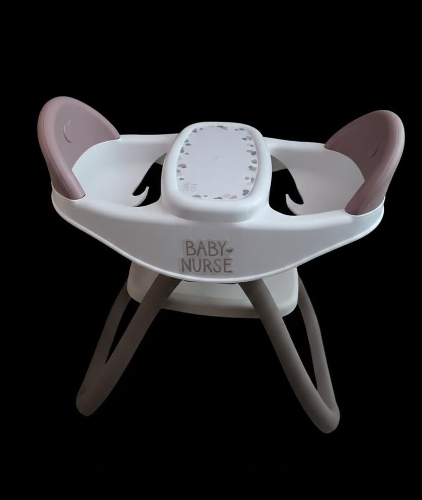 Baby Nurse Smoby voor twee poppen of tweeling poppen, Ophalen of Verzenden, Zo goed als nieuw, Meegroeistoel, Afneembaar eetblad