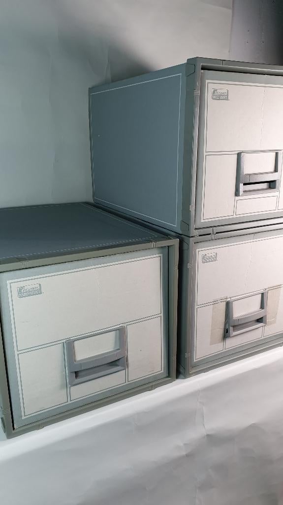 Fellowes Archive System x3 vintage archiefkasten, lades. S28, Verzamelen, Ophalen of Verzenden, Overige typen