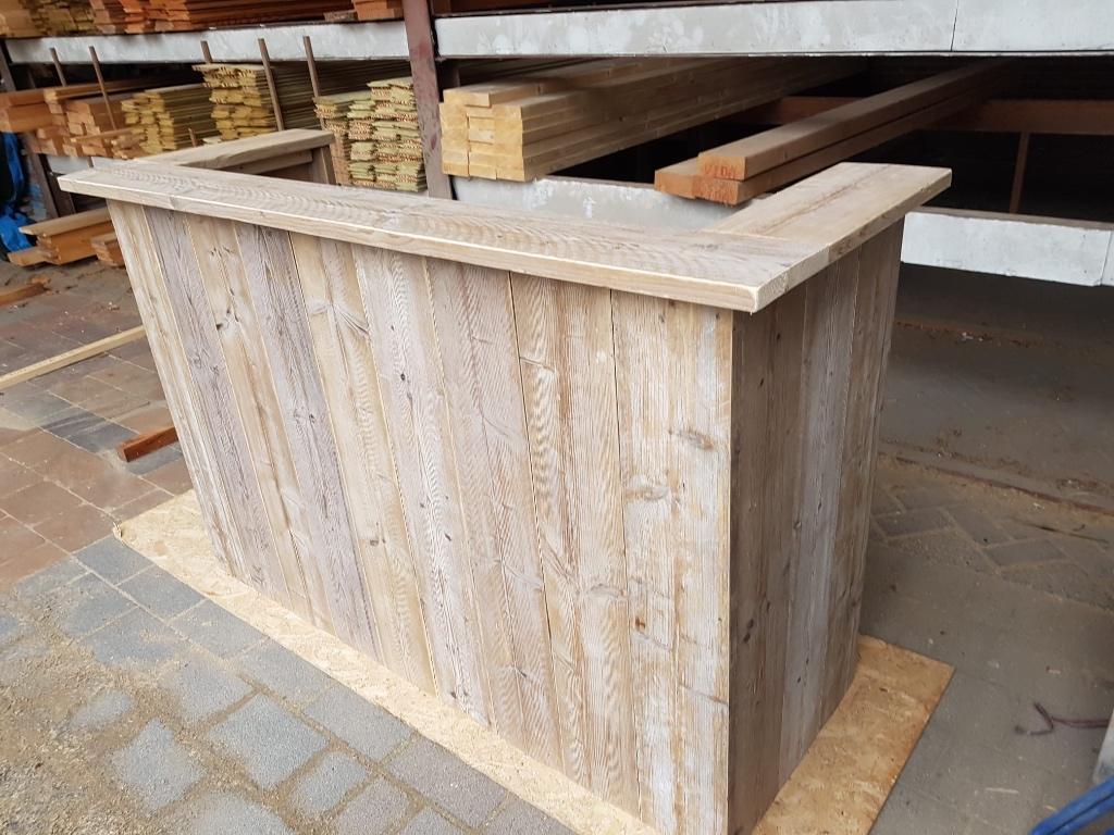 Robuuste bar van geschuurd, gebruikt steigerhout, Ophalen of Verzenden, Nieuw