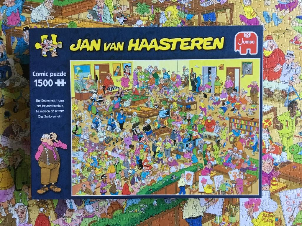 Jan van Haasteren : Het Bejaardentehuis 1500 stukjes, Ophalen of Verzenden, 500 t/m 1500 stukjes, Zo goed als nieuw, Legpuzzel