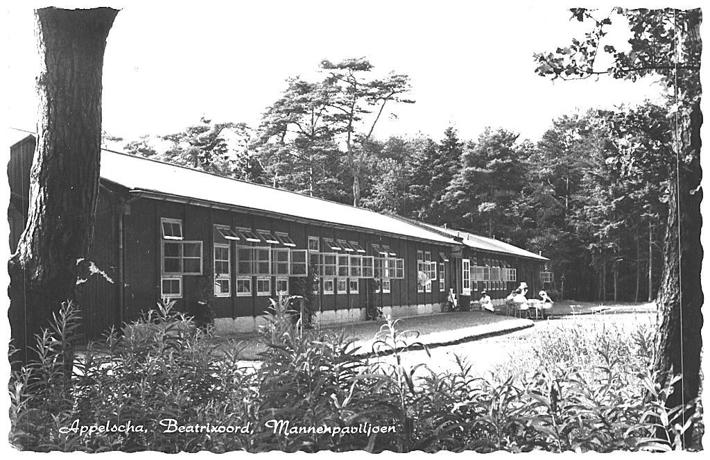 966023 Appelscha Fr Beatrixoord Mannenpaviljoen Gelopen, Verzamelen, Ansichtkaarten | Nederland, Gelopen, Friesland, 1960 tot 1980