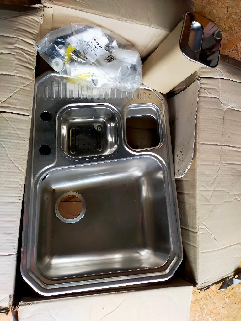 Blanco Spoelbak met afval systeem, Huis en Inrichting, Keuken | Keukenelementen, Nieuw, Minder dan 100 cm, 25 tot 50 cm, 50 tot 100 cm