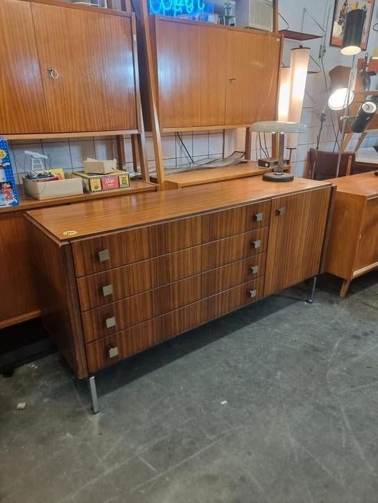 Vintage sideboard met lades  jaren 60 70, Ophalen, ,, Zo goed als nieuw, ,