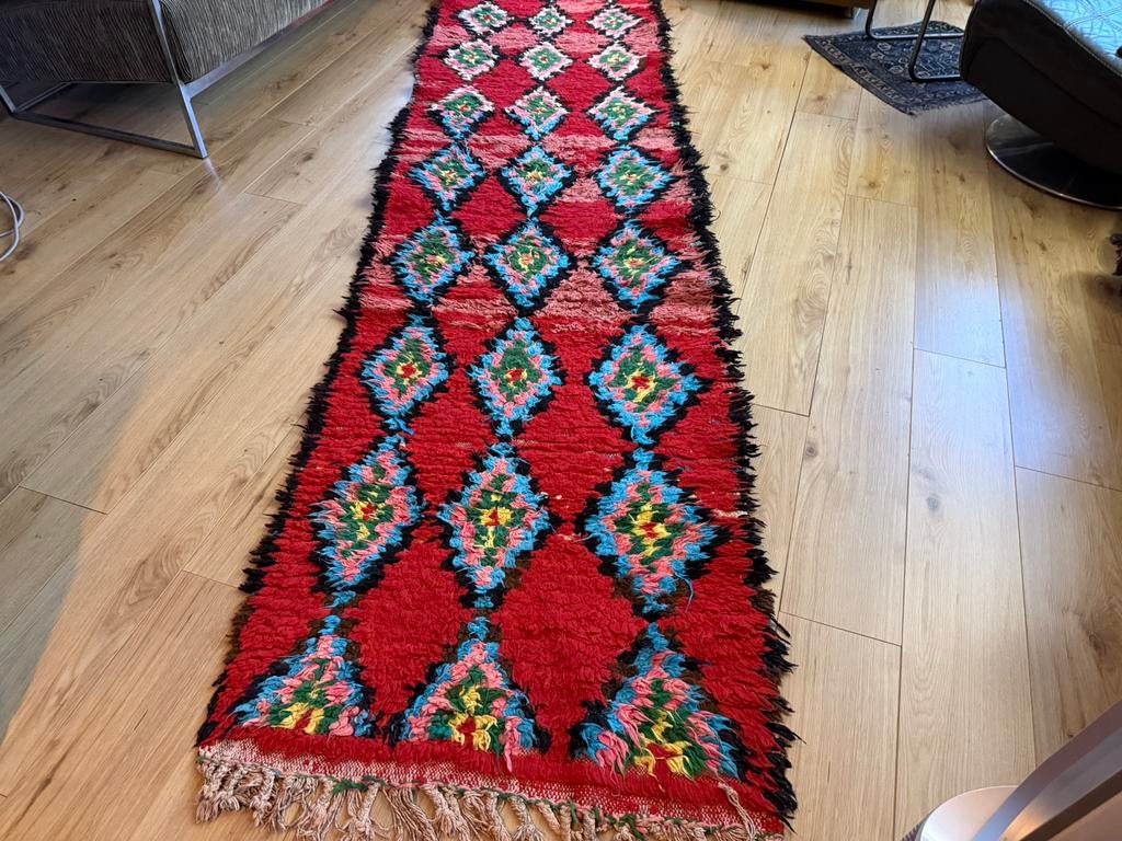 Vintage Marokkaanse Berber loper – 331 x 92 cm, Huis en Inrichting, Stoffering | Tapijten en Kleden, 1063ML, Amsterdam, Info@bababoho.com