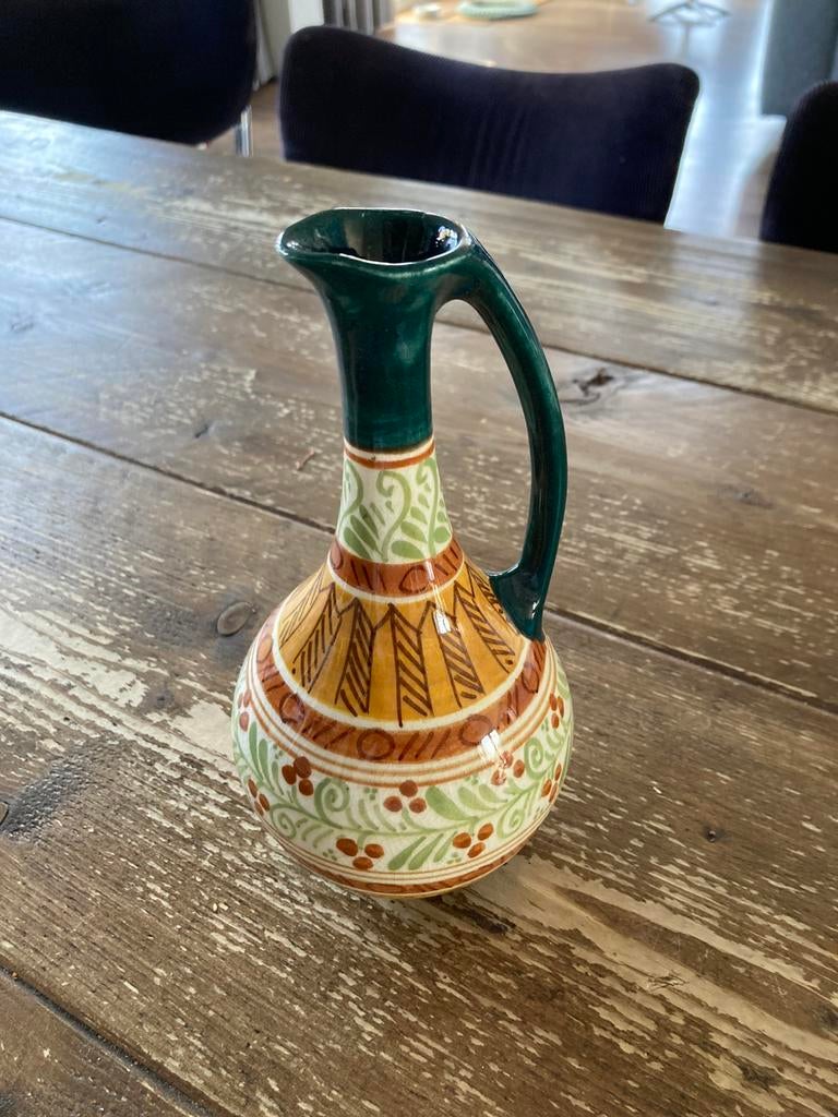 Gouds platelen vaas met oor, Antiek en Kunst, Ophalen of Verzenden