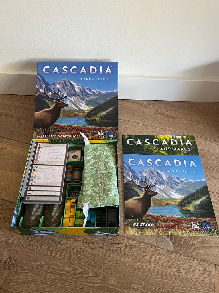 3d printed insert Cascadia + Landmarks - licht groen, Hobby en Vrije tijd, Gezelschapsspellen | Bordspellen, Ophalen of Verzenden