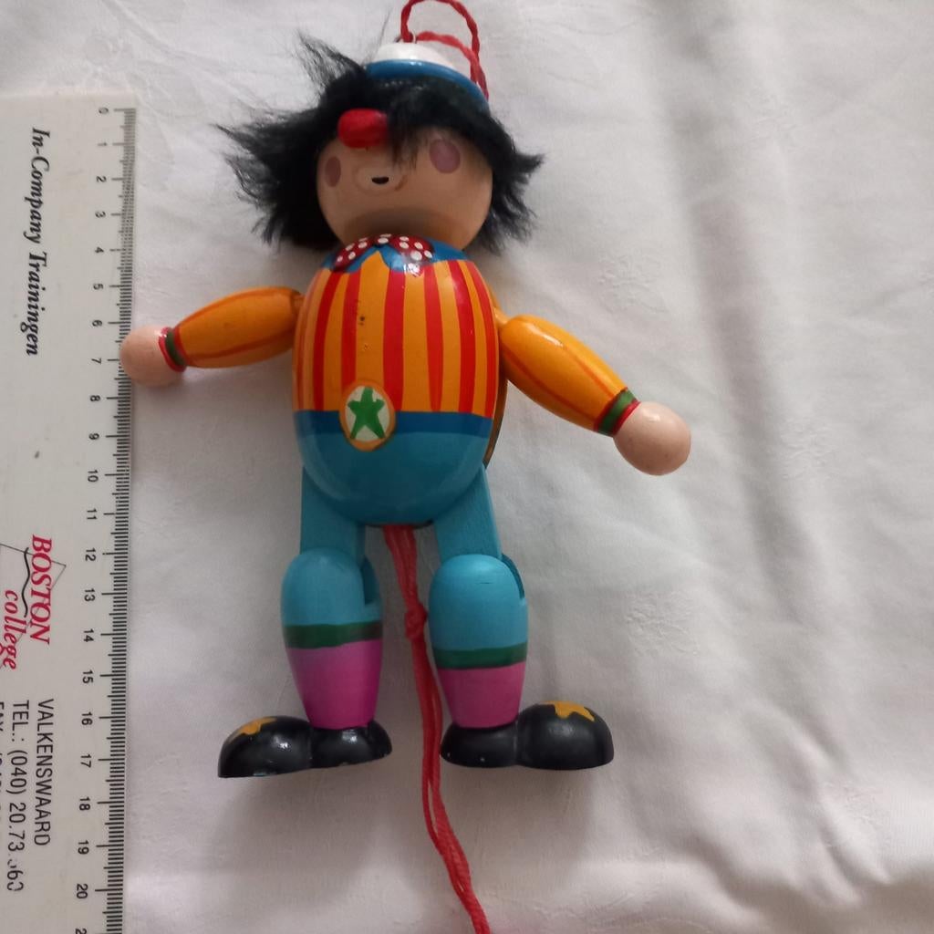 Houten Trekpop clown circus - Collector's Item, Ophalen of Verzenden