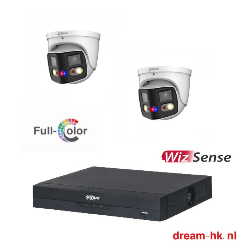 8MP Dahua Full Color WizSense Panoramic 4CH IP PoE set, Audio, Tv en Foto, Videobewaking, Ophalen of Verzenden, Nieuw, Buitencamera