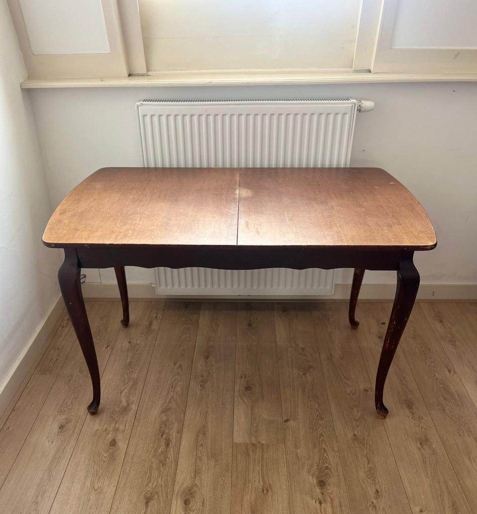 Vintage uitschuifbare eettafel / bureau, Ophalen, Gebruikt, 50 tot 100 cm, Kersenhout