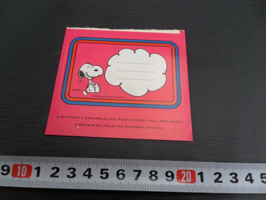 sticker Snoopy  label, Ophalen, Zo goed als nieuw