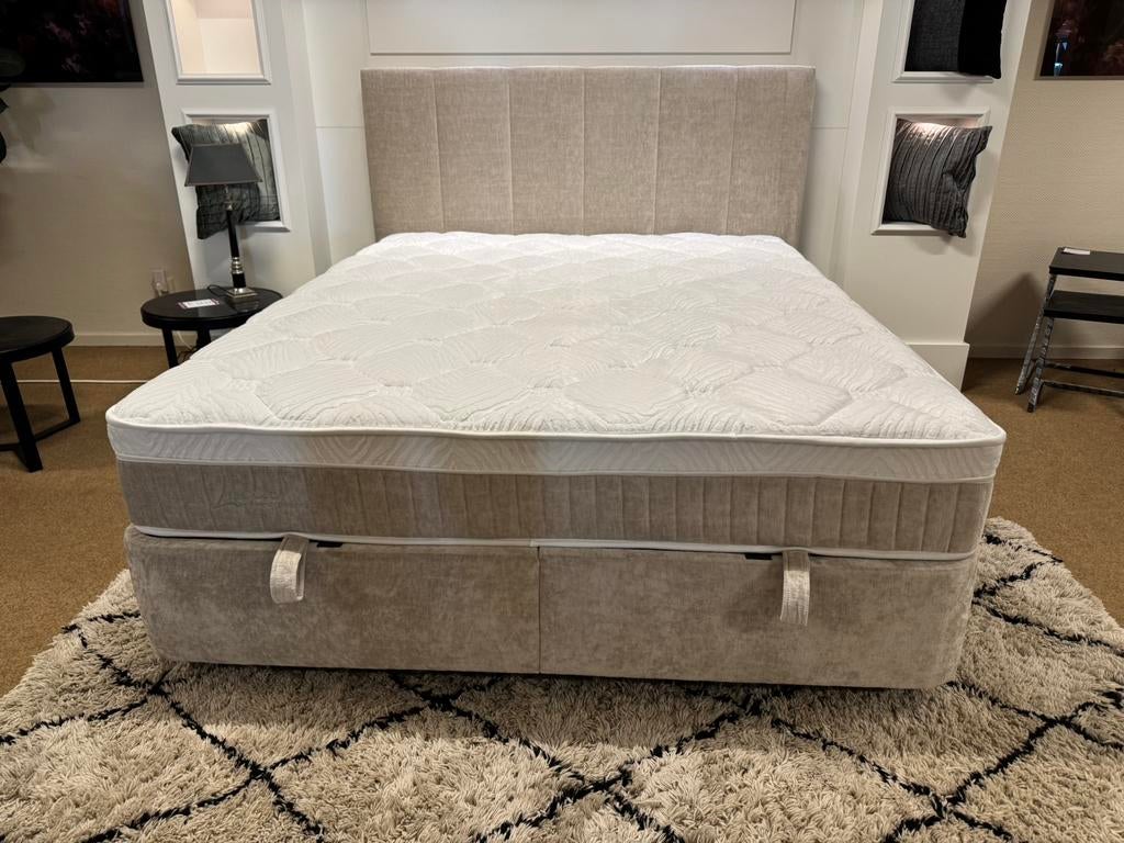 Boxspring/Baza met opbergruimte 180cm Direct/leverbaar E7173, Huis en Inrichting, Beige, Mwonenenslapen, Mwonenenslapen@ziggo.nl