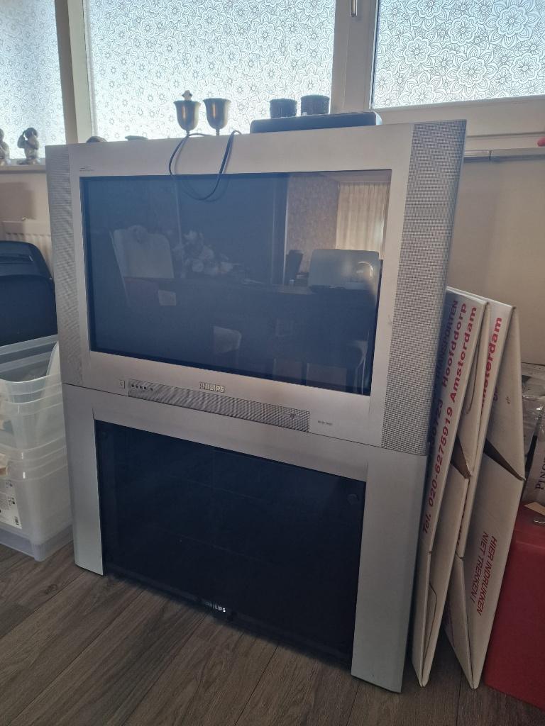 Philips Matchline 100Hz CRT TV (incl. origineel meubel), Audio, Tv en Foto, Vintage Televisies, Ophalen, Gebruikt, 100 cm of meer