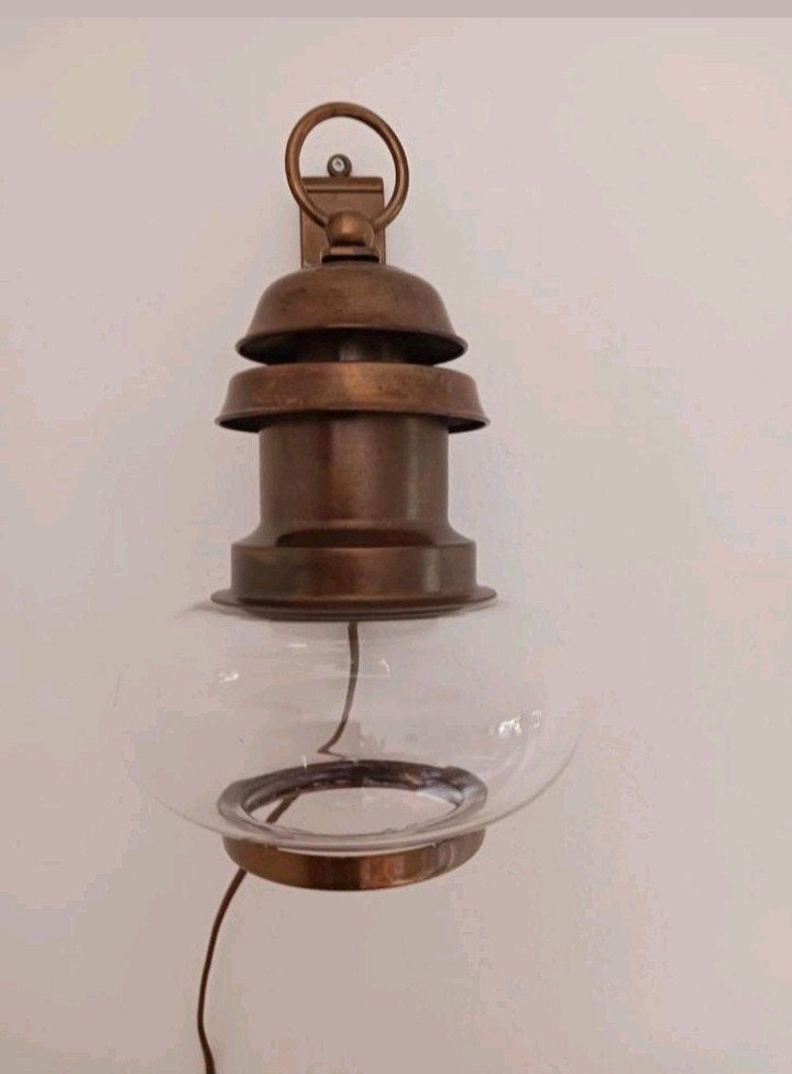 Koperen wandlamp, Ophalen of Verzenden, Zo goed als nieuw, Overige materialen, Vintage