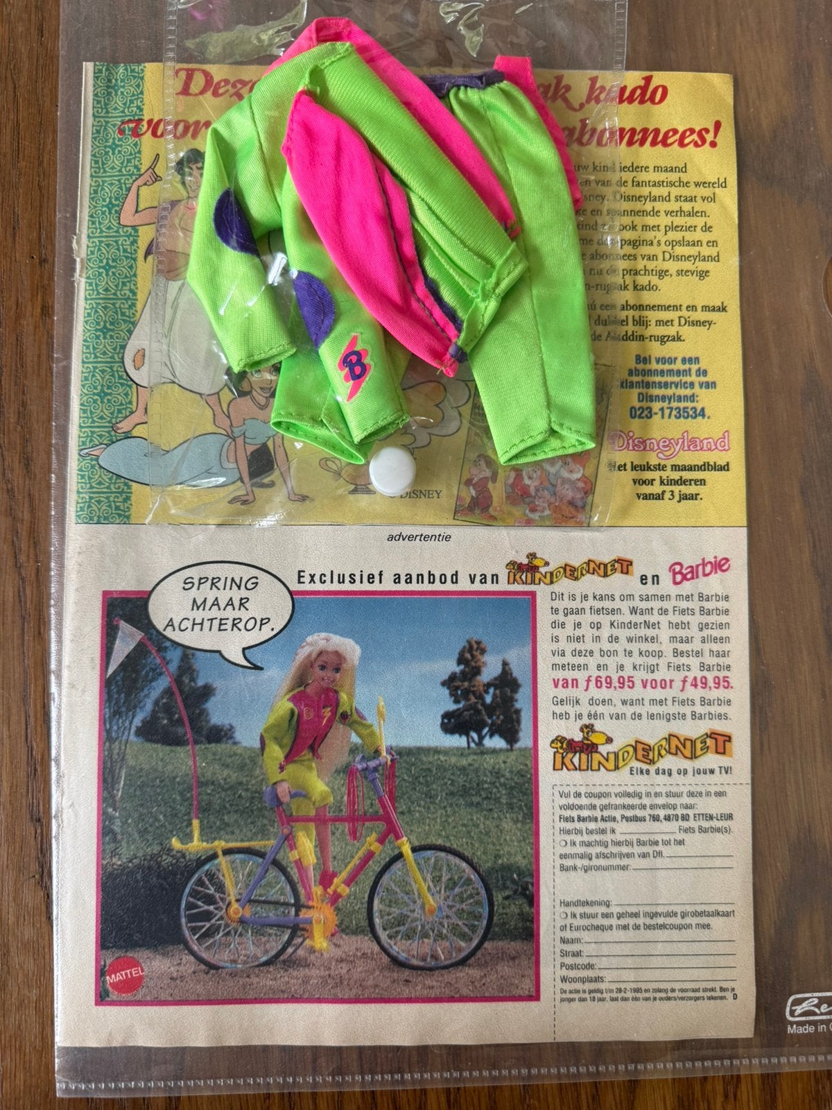 Bicyclin' Barbie - kleding en reclame 1995, Ophalen of Verzenden, Gebruikt
