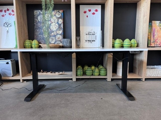 Elektrisch Zit-Sta Bureau 120/140/160/180x80cm €250/st , 5st, Gebruikt, Metaal, In hoogte verstelbaar, Ophalen of Verzenden