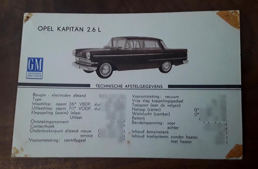 GM (Generaal Motors) - Opel Kapitän 2.6 L (Opel Kapitein), Ophalen of Verzenden, Gebruikt, Auto's