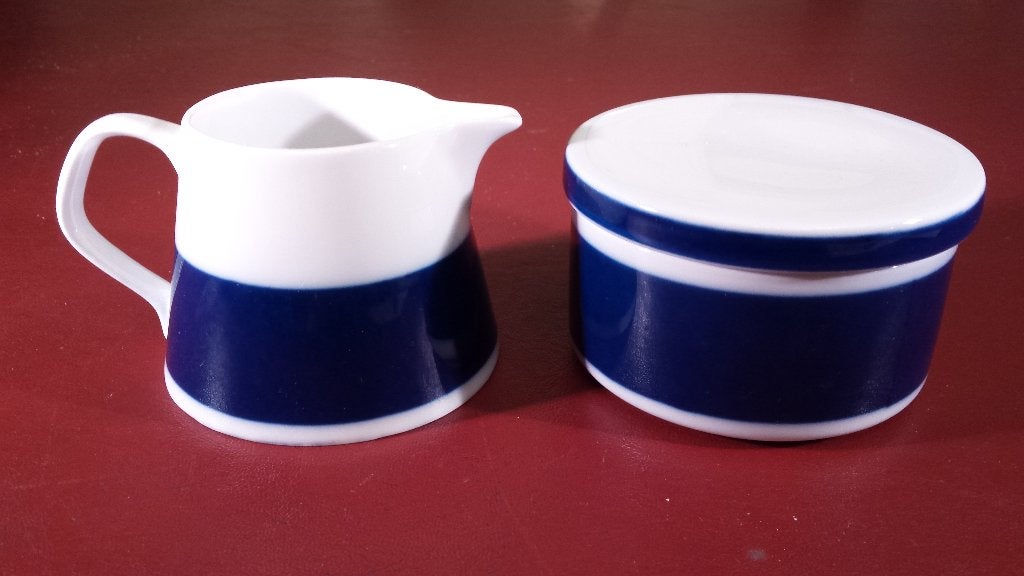 Melitta - wit met blauw roomstel, Antiek en Kunst, Ophalen of Verzenden
