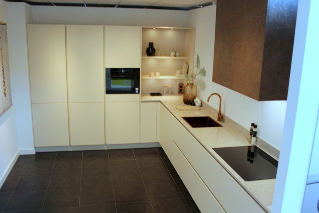 HU6 Häcker greeploze designkeuken met composiet, Huis en Inrichting, Ophalen, Info@)haecker-kuechen.de, Nieuw, Dubbelwandige keuken
