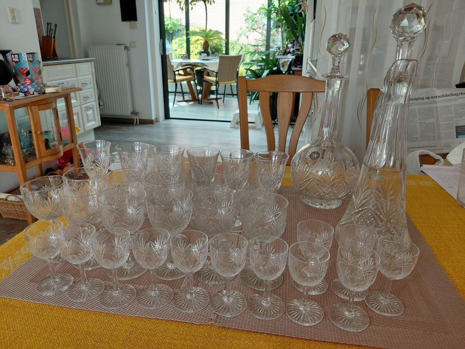 Prachtig bijna compleet kristallen glasservies. Kristalunie, Antiek en Kunst, Antiek | Glas en Kristal, Ophalen of Verzenden