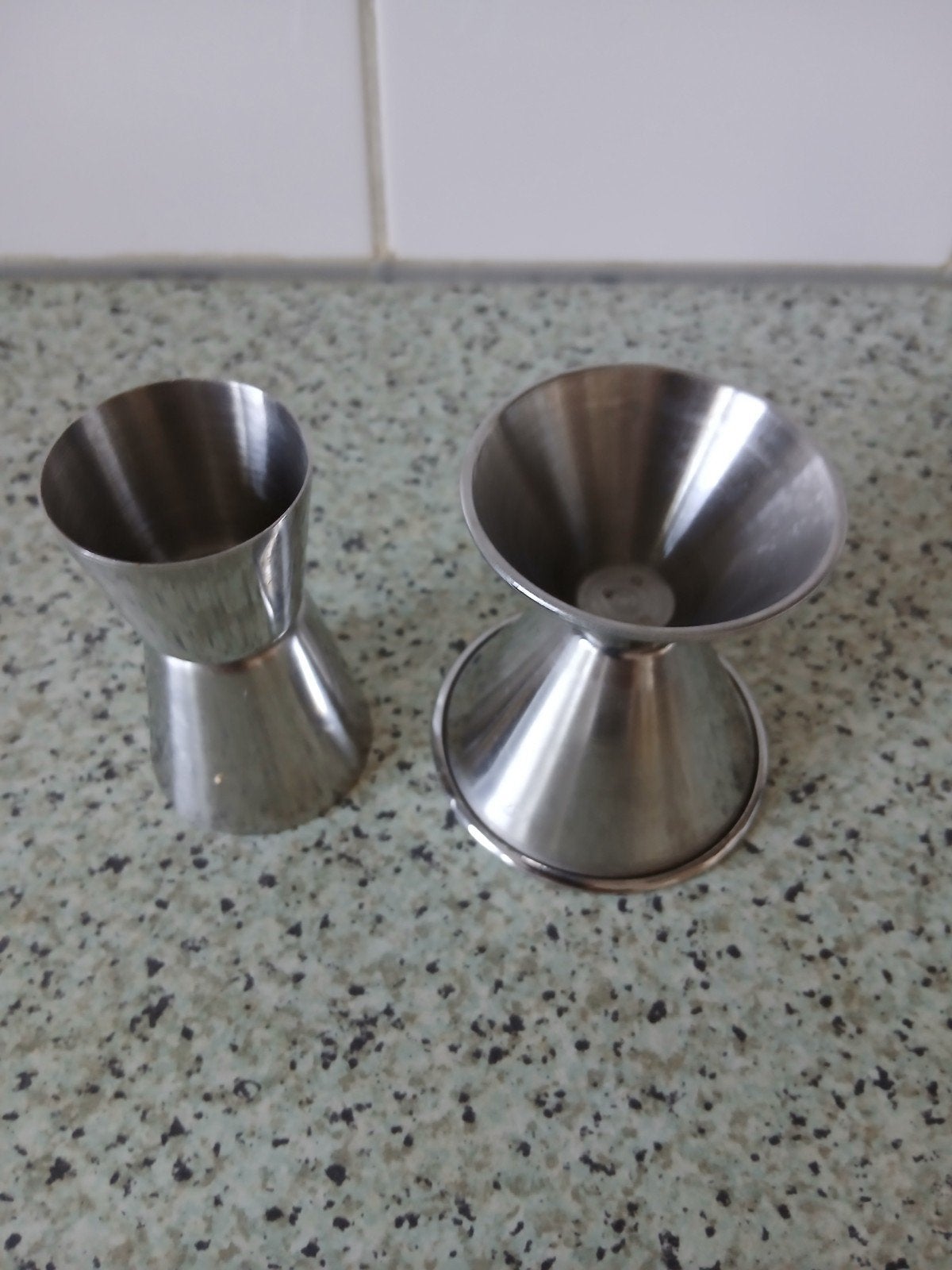 Roestvrijstalen cocktail jigger / maatbeker, Zilver, Ophalen of Verzenden, Metaal, Overige merken