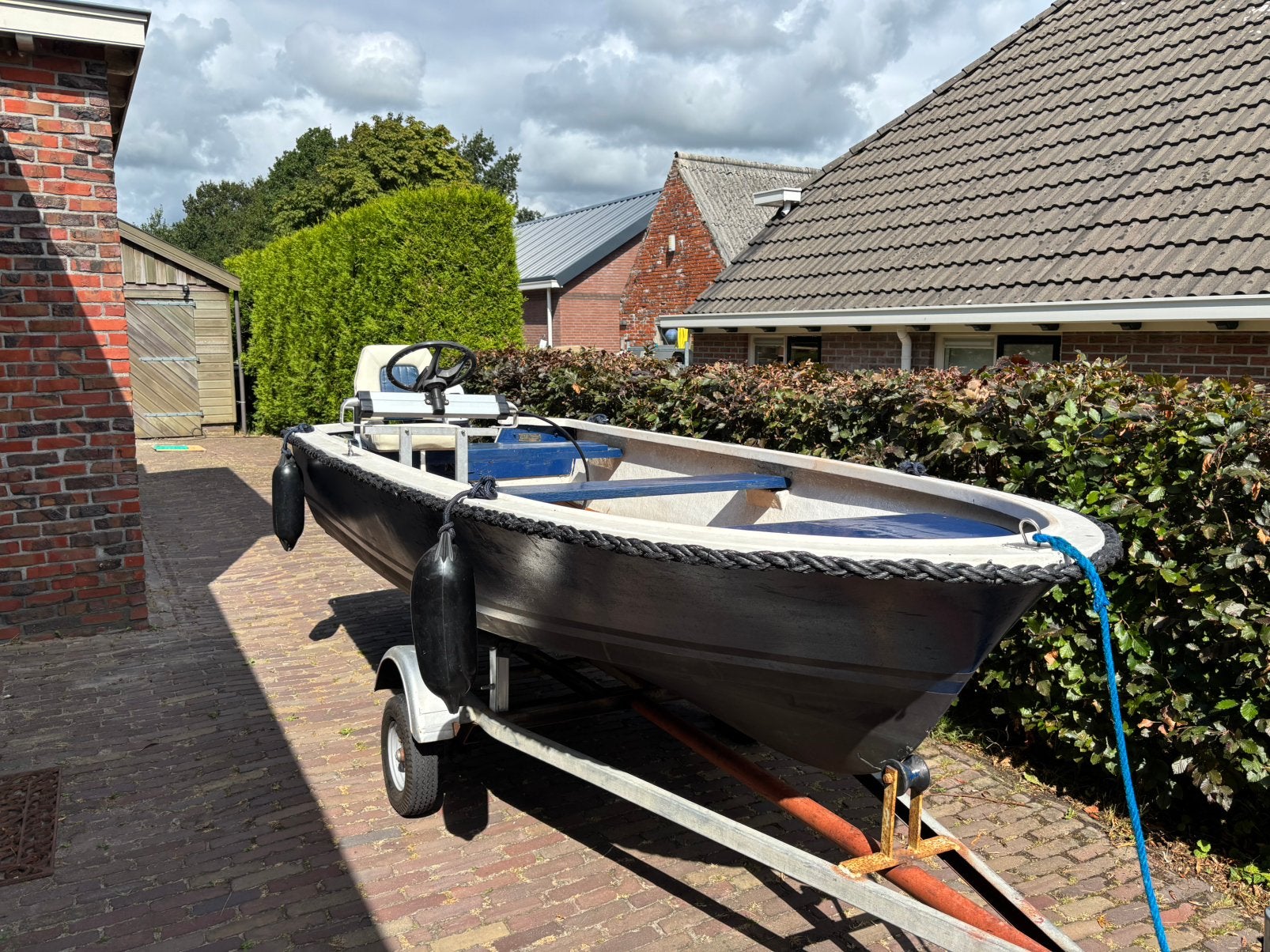 Console boot Yamaha 5pk + trailer, Ophalen, 4 m, 5 pk, Zo goed als nieuw