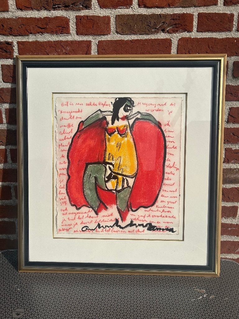 Anton Heyboer pasteltekening Damesfiguur, 60x65, gesigneerd, Antiek en Kunst, Ophalen of Verzenden
