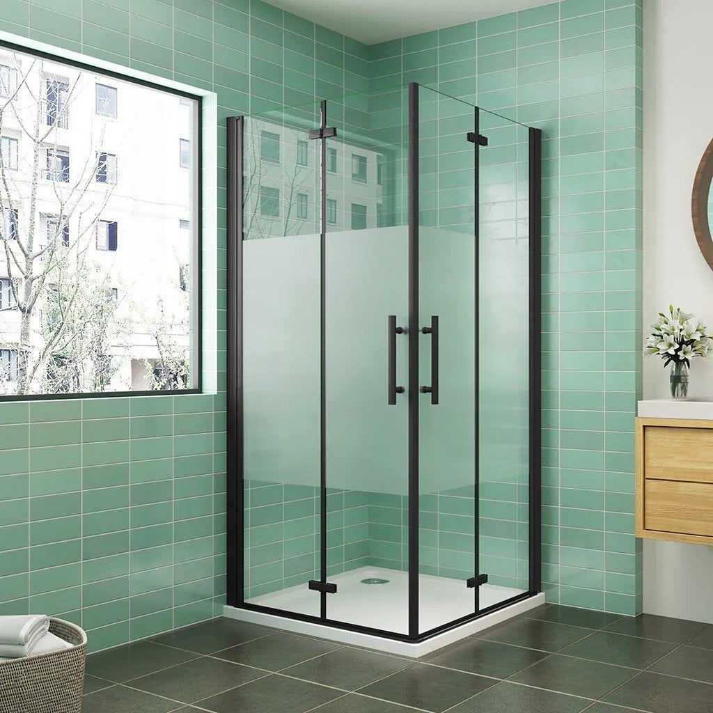 Douchecabine Black Poppy 70x100cm Semi-Gesatineerd, Ophalen, Nieuw, Glas, Douche