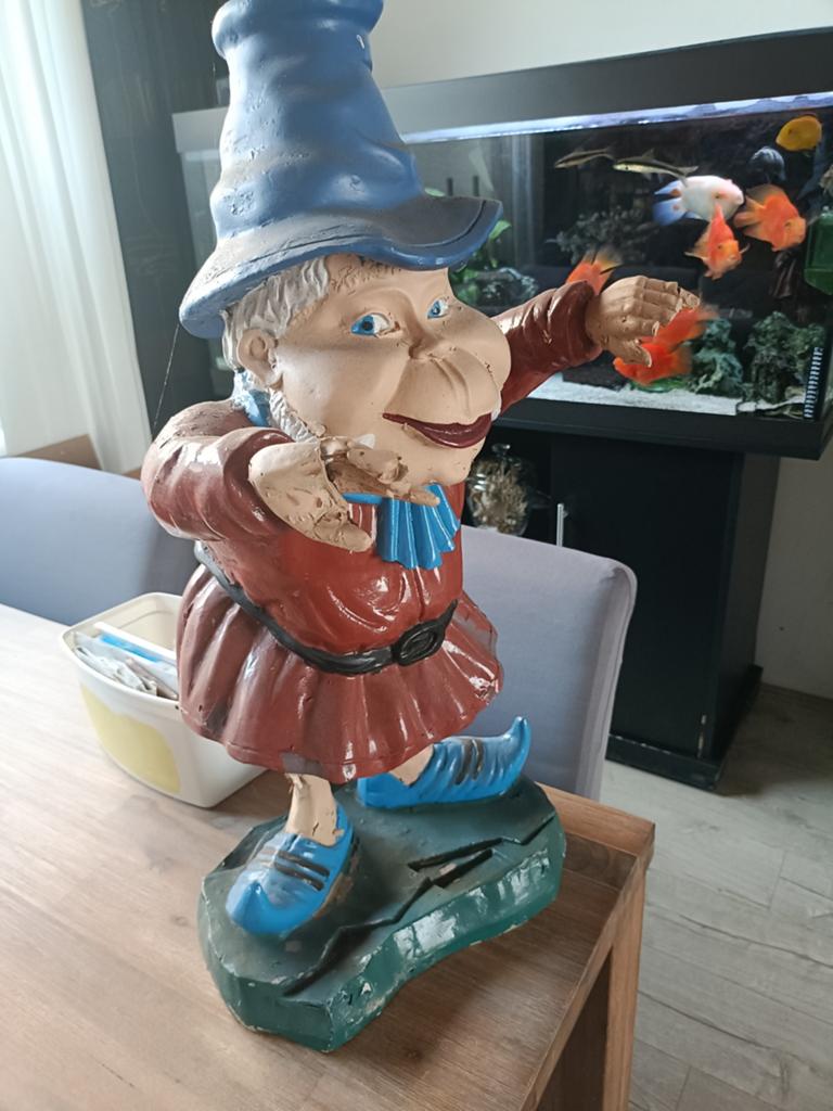 Laaf Efteling kabouter met werk nodig - Charmante decoratie, Ophalen, Gebruikt, Overige materialen, Tuinkabouter
