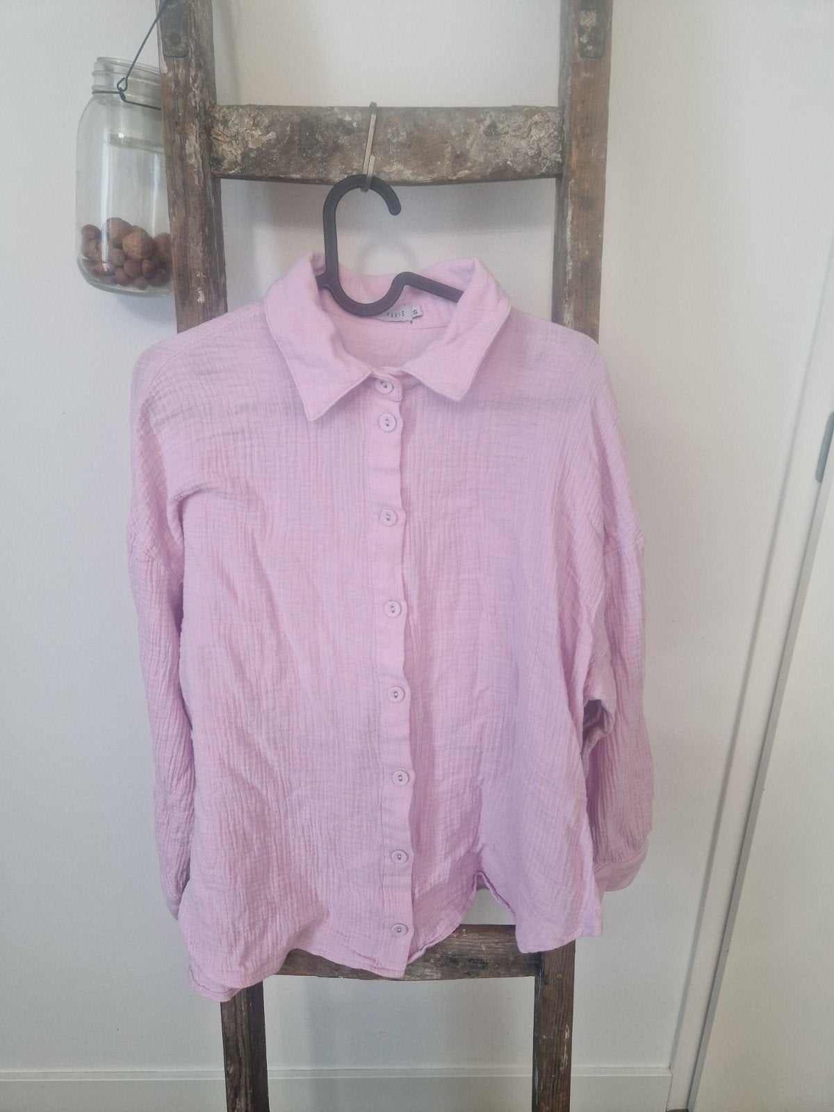 Eight Paris Roze Crinkle Blouse Maat S, Kleding | Dames, Blouses en Tunieken, Zo goed als nieuw, Maat 36 (S), Roze, Ophalen of Verzenden