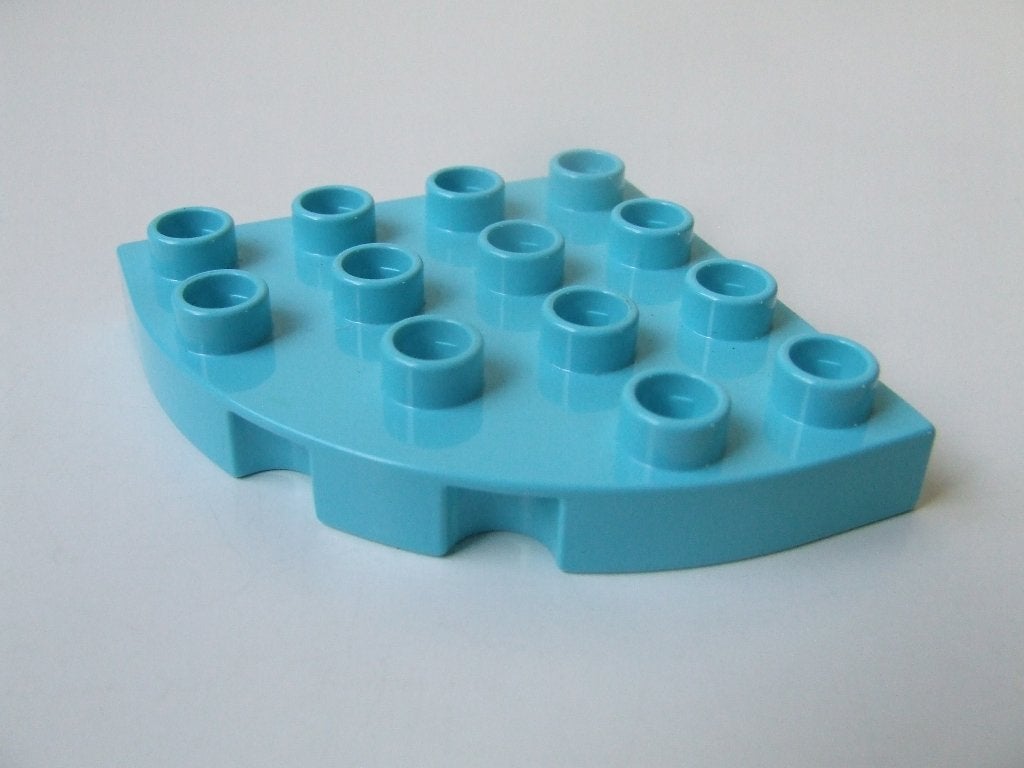 Medium azuur blauwe Duplo plaat met ronde hoeken 4 x 4, Ophalen of Verzenden, Zo goed als nieuw, Duplo