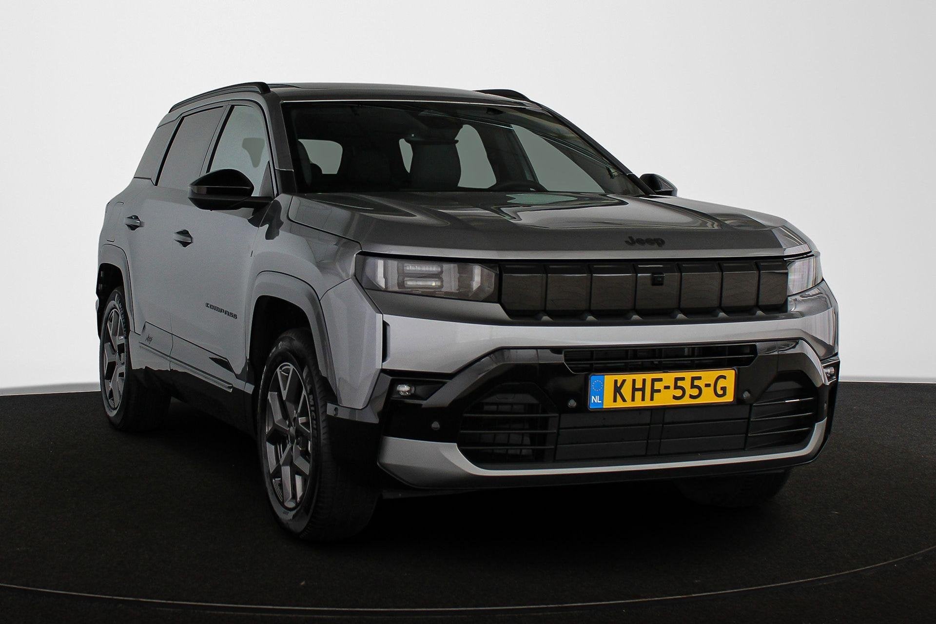 Jeep Compass 1.2 e-Hybrid First Edition Panoramadak 360 Came, Auto's, 145 pk, 1199 cc, 1535 kg, Grijs