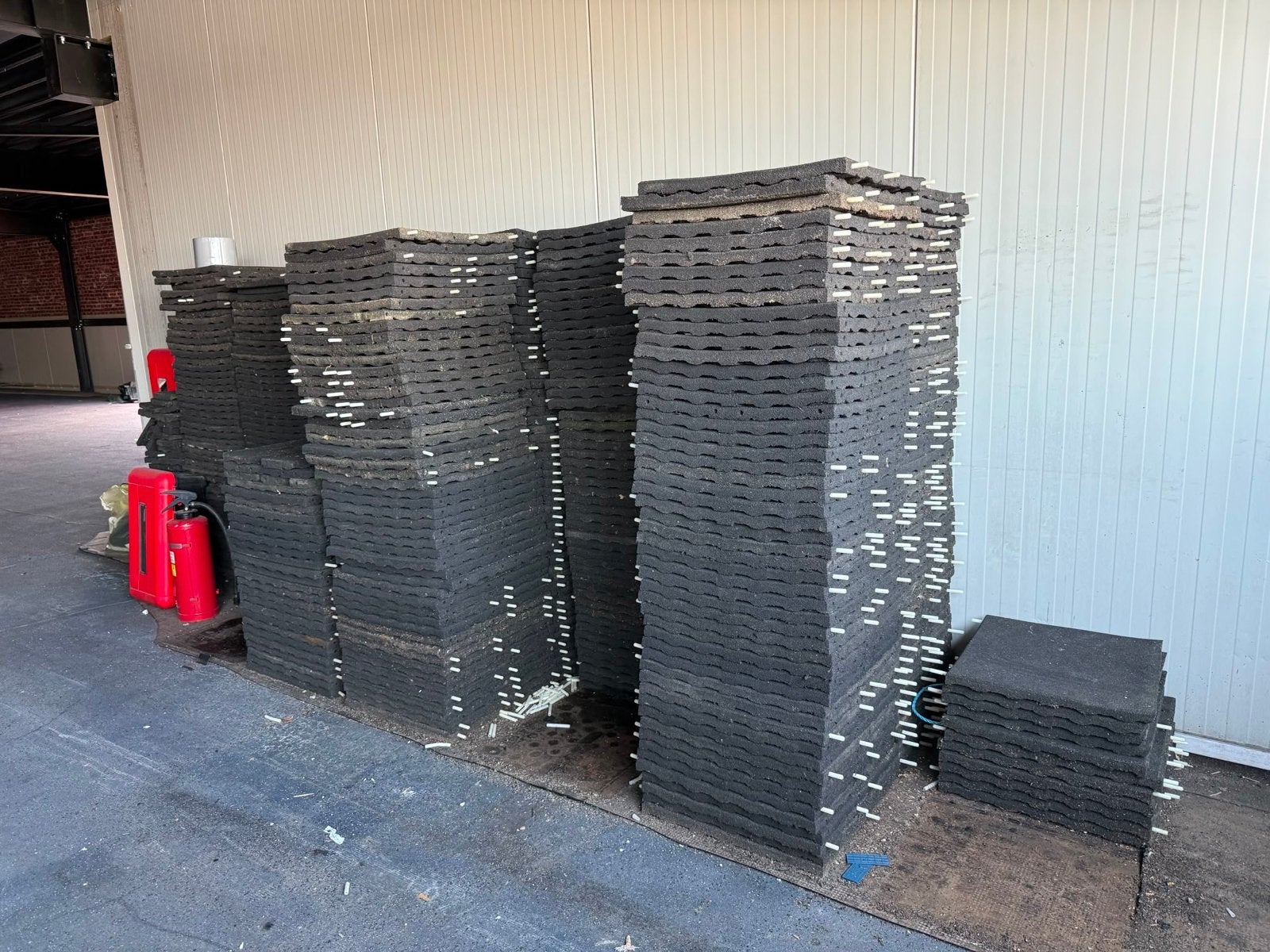 Rubberen tegels, Ophalen, Gebruikt, 10 m² of meer, Vloertegels