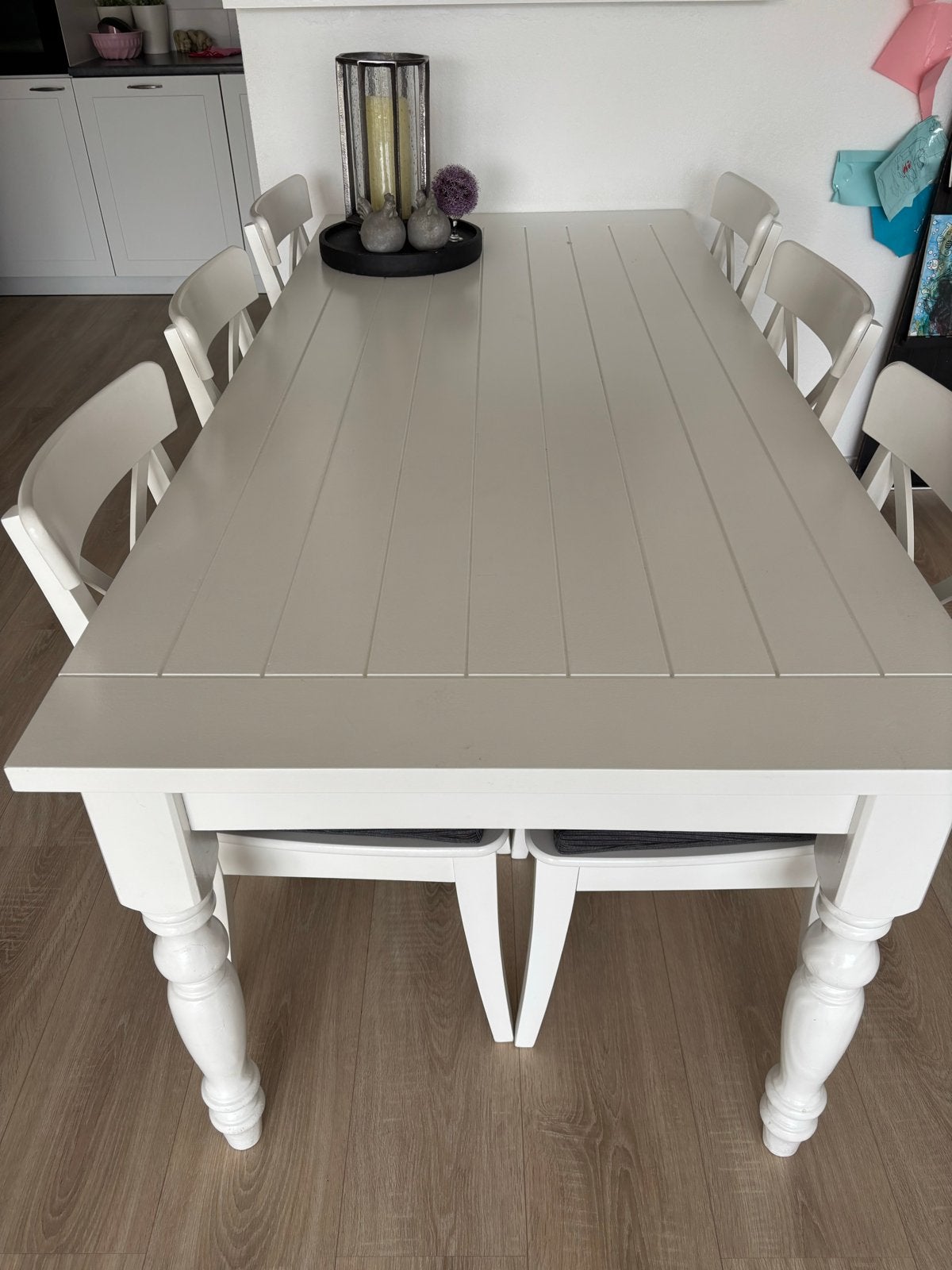 Landelijke eetkamertafel met lade (200x90x78 cm), Ophalen, Gebruikt, 200 cm of meer, 50 tot 100 cm